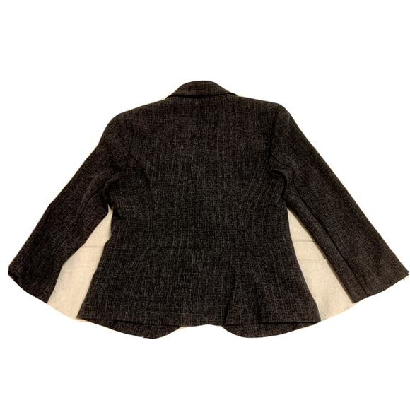 BCX Blazer Womens Small Dark Grey Tweed Cottage Core Classic Sport Coat - Picture 4 of 11